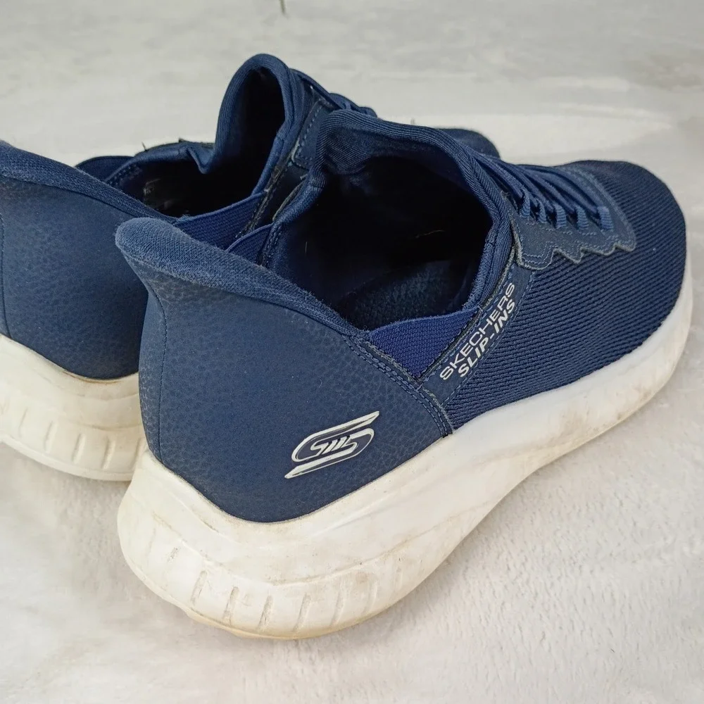 Skechers Bobs Slip-ins Sneaker Mens 10.5 Navy Blue Athletic Comfort Walking Shoe
